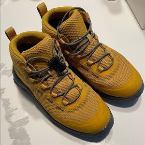 Yellow REI kids Hiking Boots with gray Soles water proof